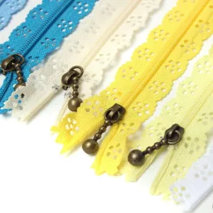 10Pcs Brass Nylon Lace Bud Silk Zipper Puller For Purse Bag Sewing Tool Color Random