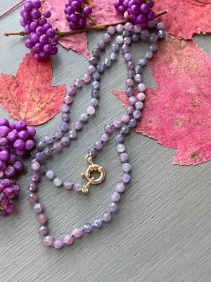 14k Rustic Ruby Necklace "Beautyberry" Mini