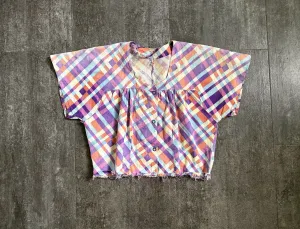 1930s 1940s top . vintage cotton feedsack top . size s to m