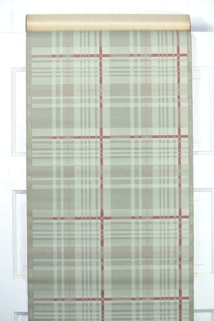 1940s Plaid Vintage Wallpaper