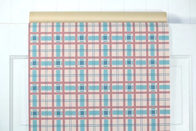 1950s Plaid Vintage Wallpaper