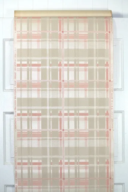 1950s Plaid Vintage Wallpaper