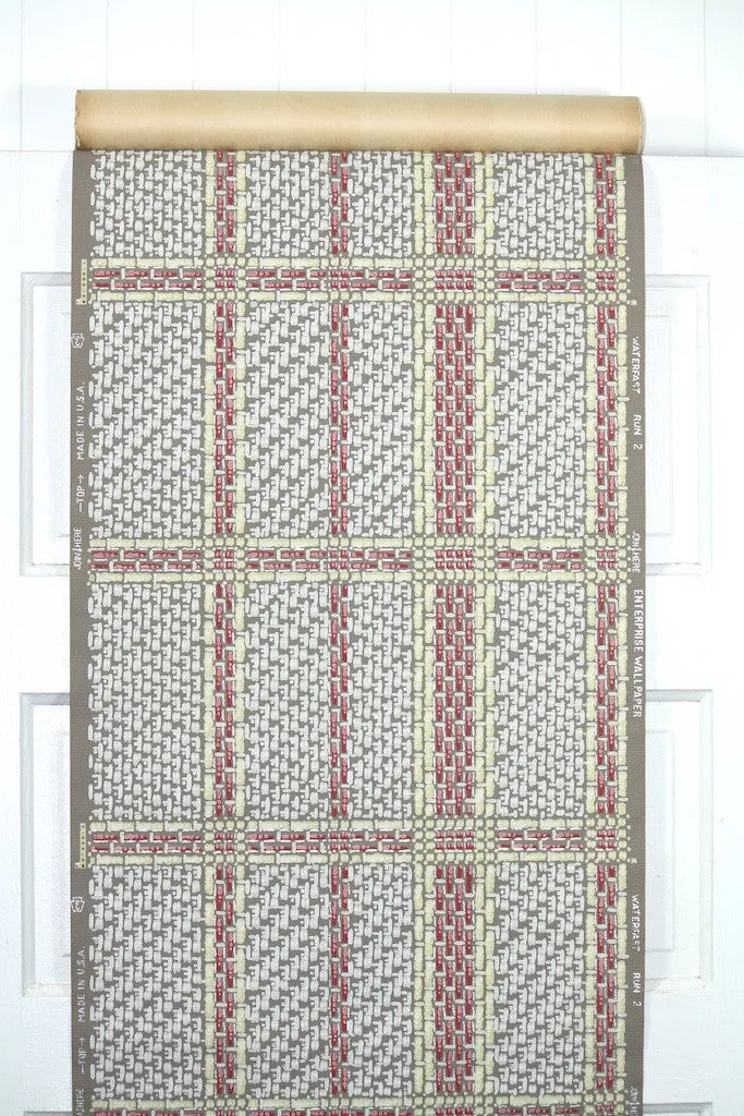 1950s Plaid Vintage Wallpaper