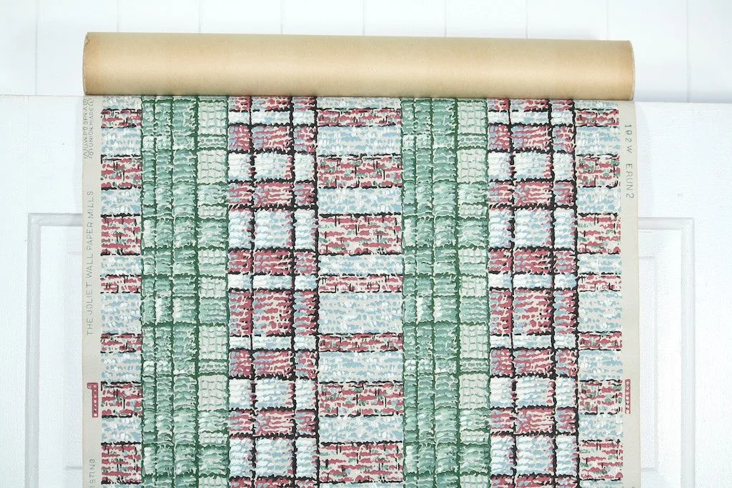 1950s Plaid Vintage Wallpaper