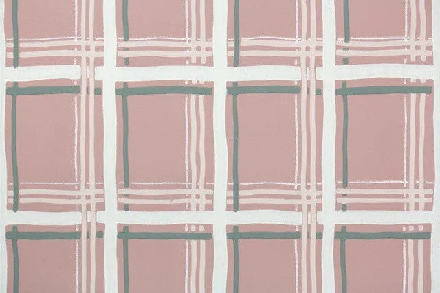 1950s Plaid Vintage Wallpaper
