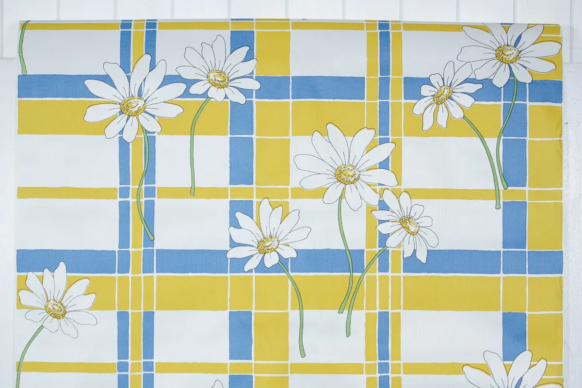 1970s Floral Vinyl Vintage Wallpaper