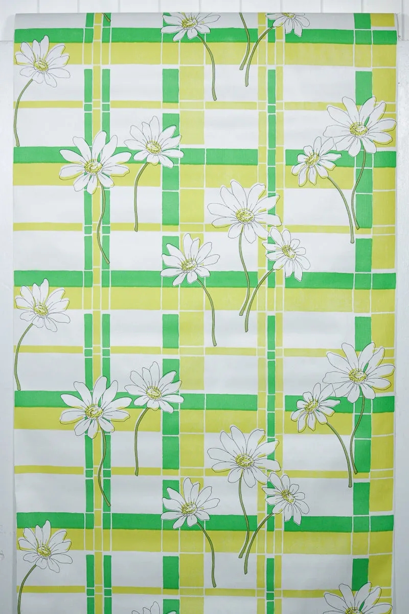 1970s Floral Vinyl Vintage Wallpaper
