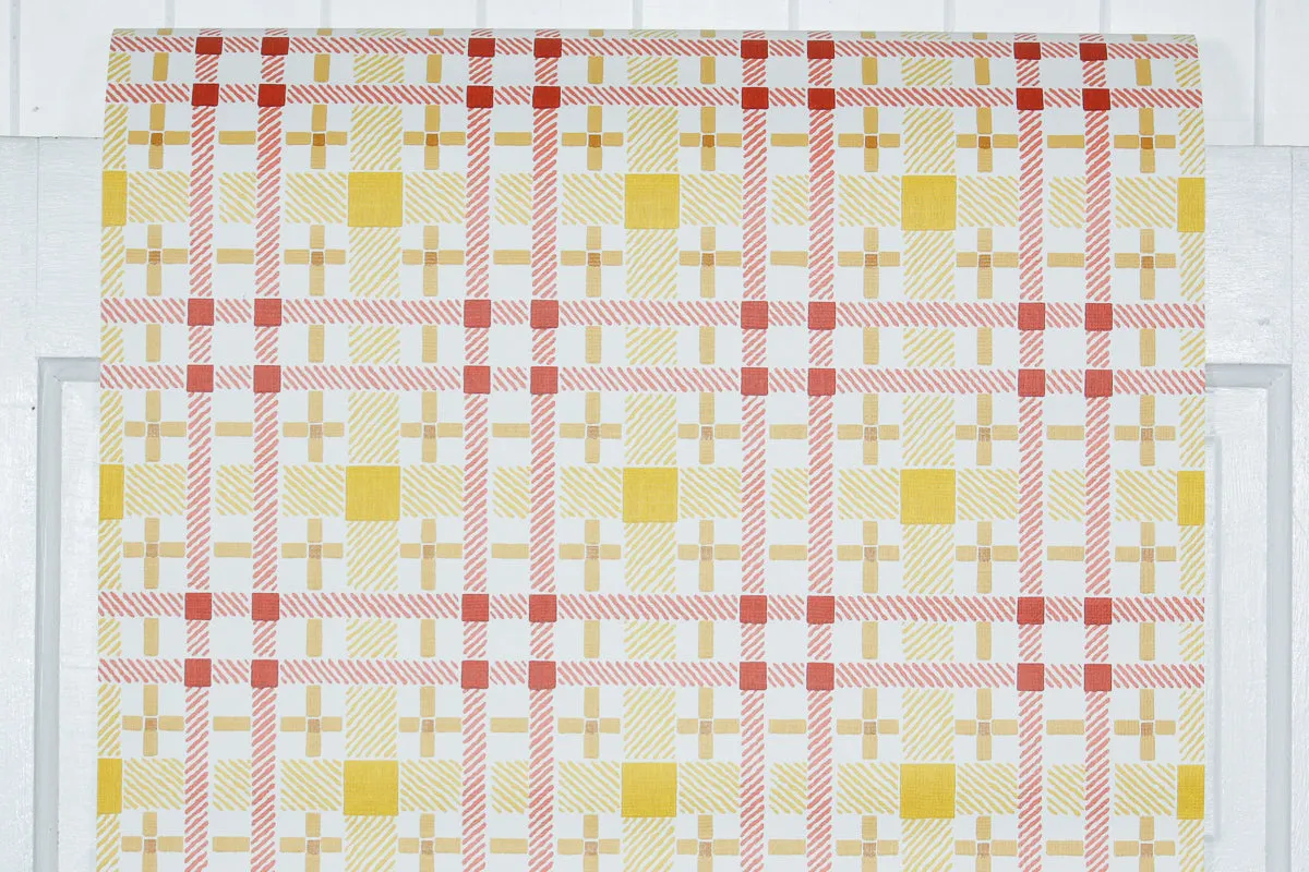 1970s Plaid Vintage Wallpaper