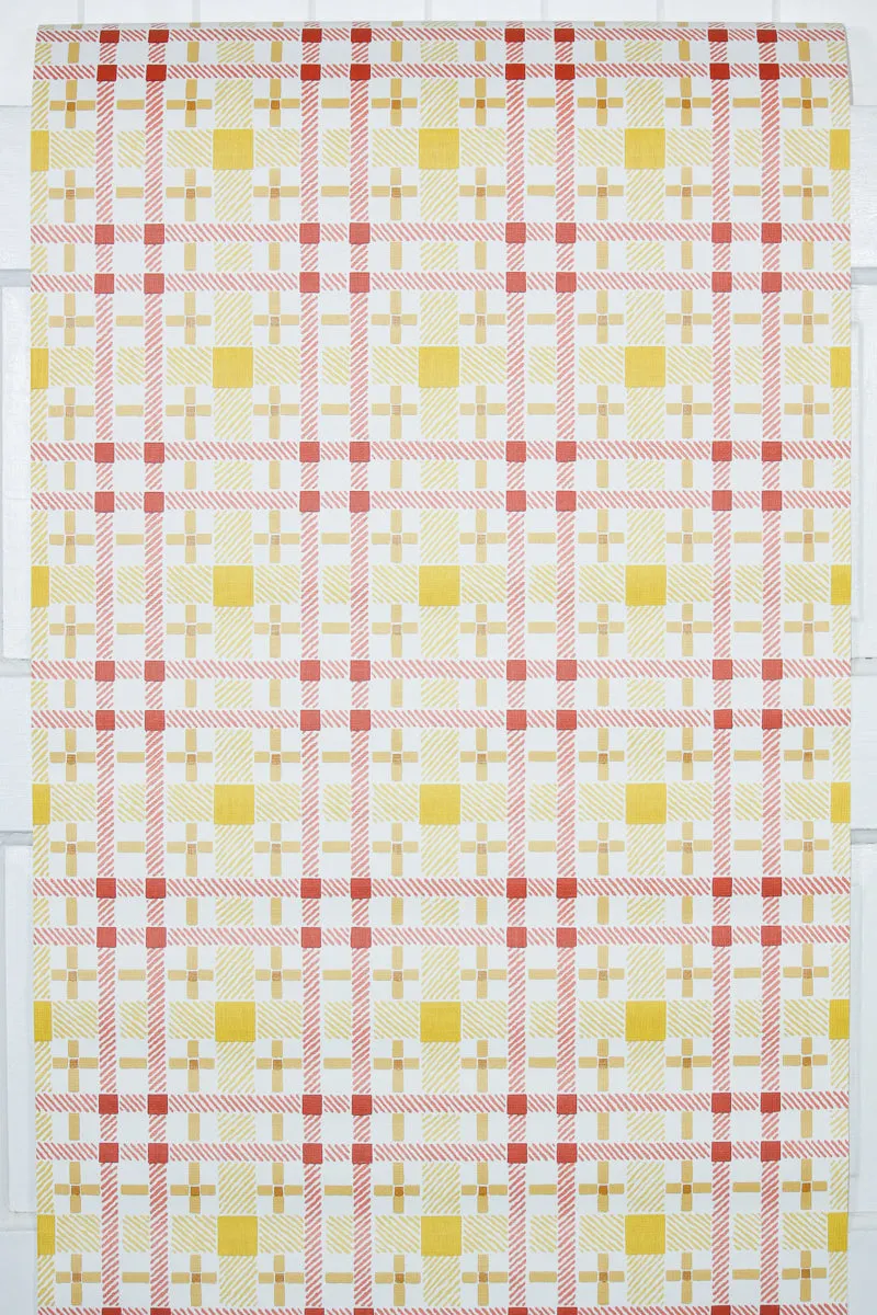1970s Plaid Vintage Wallpaper