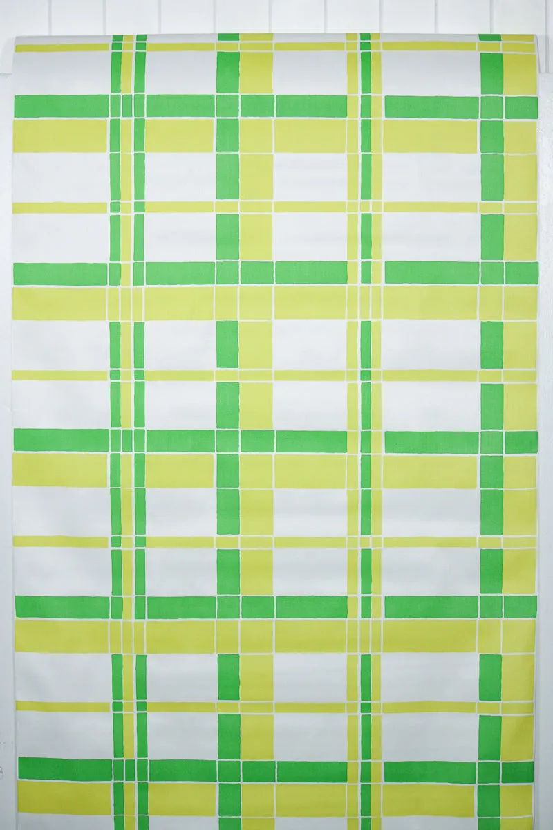 1970s Plaid Vinyl Vintage Wallpaper