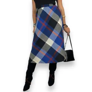 1970's wool plaid A-line swing skirt