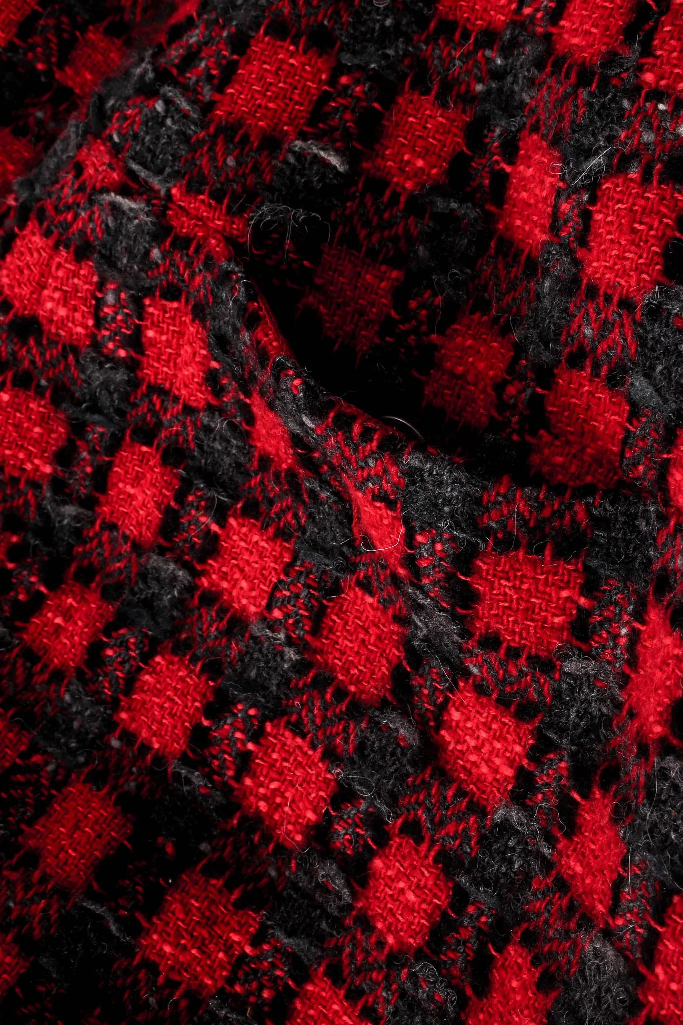 2007 A/W High-Waisted Checkered Tweed Skirt