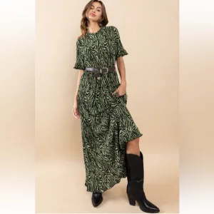 21 Beautiful Boho Floral Print Striped Velvet Maxi Dress