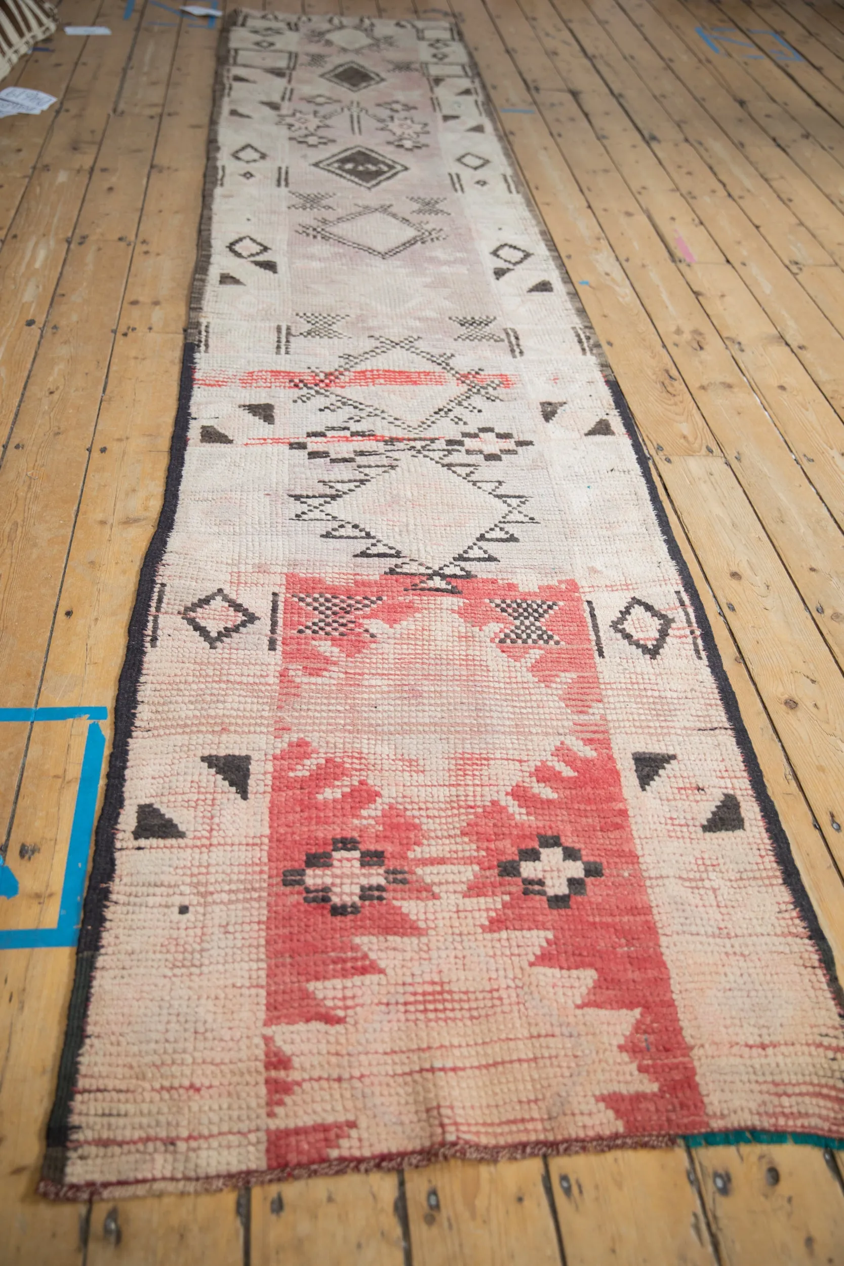 2.5x13 Vintage Distressed Moroccan Rug Runner