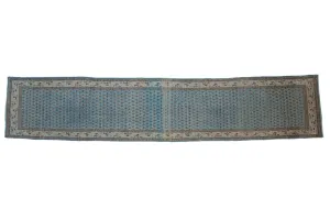 2.5x13.5 Vintage Distressed Mir Sarouk Rug Runner