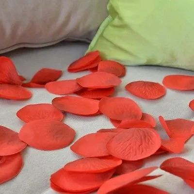 300 count Red Synthetic Rose Petals Fabric Rose Petals, Wedding Party Decoration