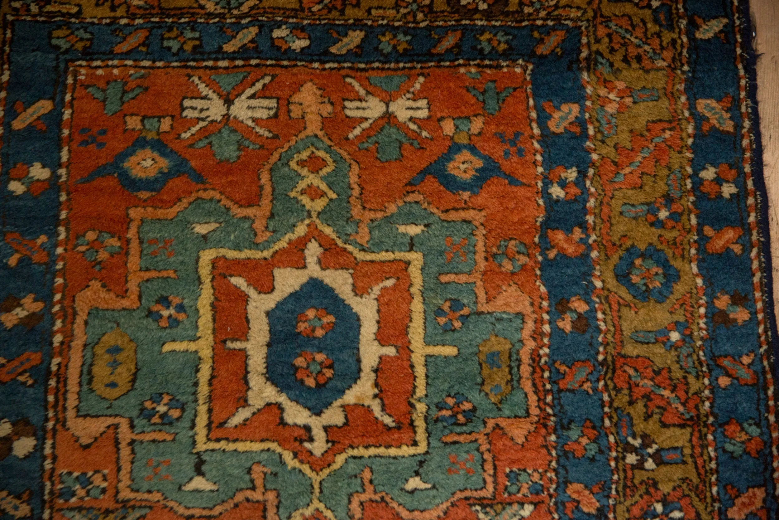 3.5x11.5 Antique Heriz Rug Runner