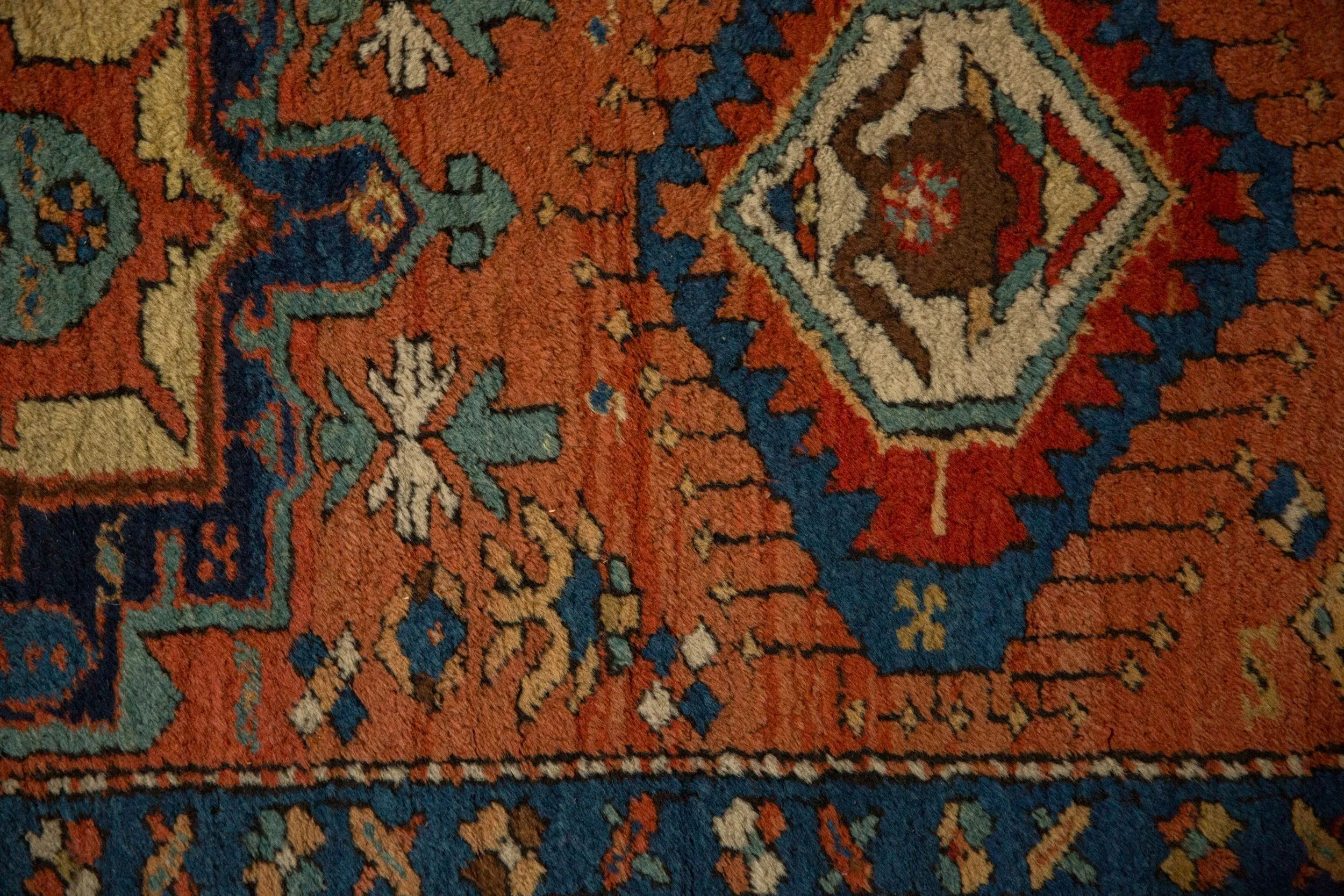 3.5x11.5 Antique Heriz Rug Runner