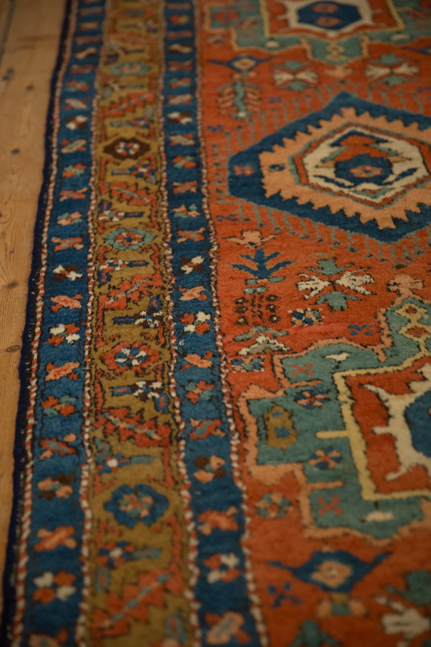 3.5x11.5 Antique Heriz Rug Runner