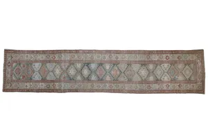 3.5x15.5 Vintage Distressed Hamadan Rug Runner