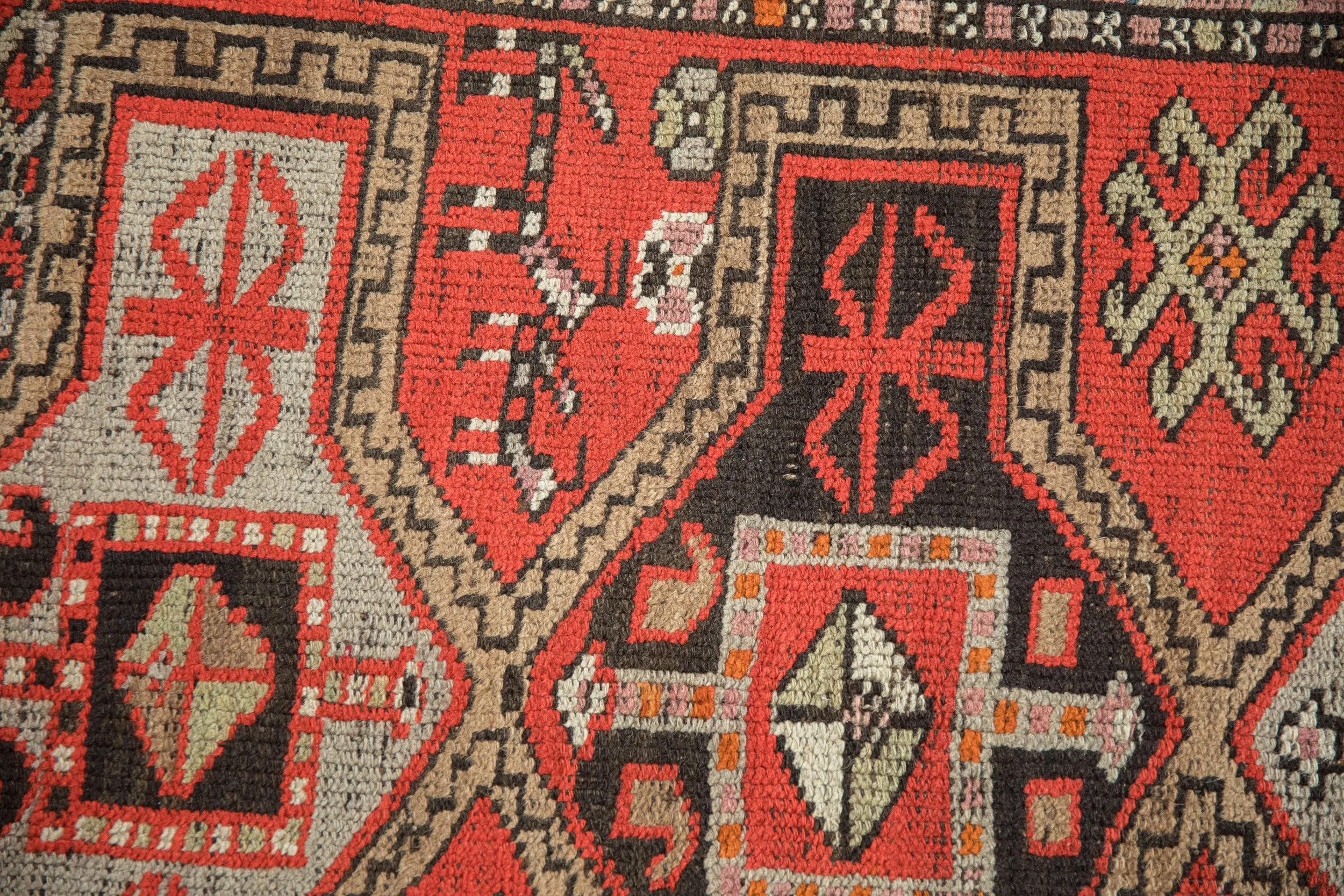 3.5x4.5 Vintage Caucasian Square Rug