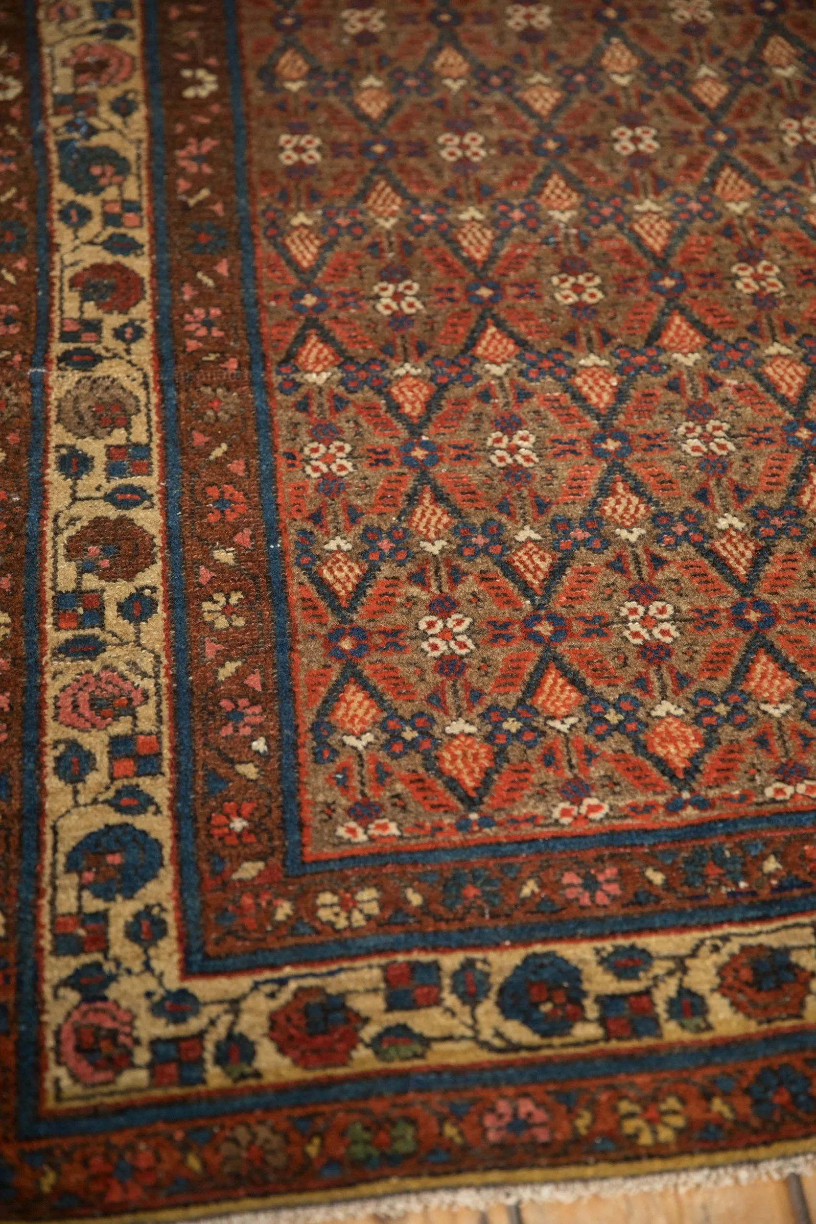 3.5x7.5 Vintage Kurdish Hamadan Rug Runner