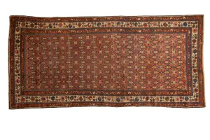 3.5x7.5 Vintage Kurdish Hamadan Rug Runner