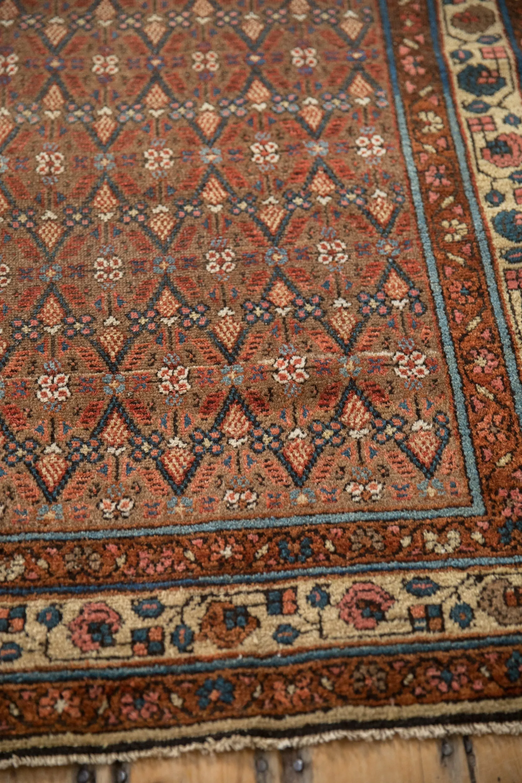 3.5x7.5 Vintage Kurdish Hamadan Rug Runner