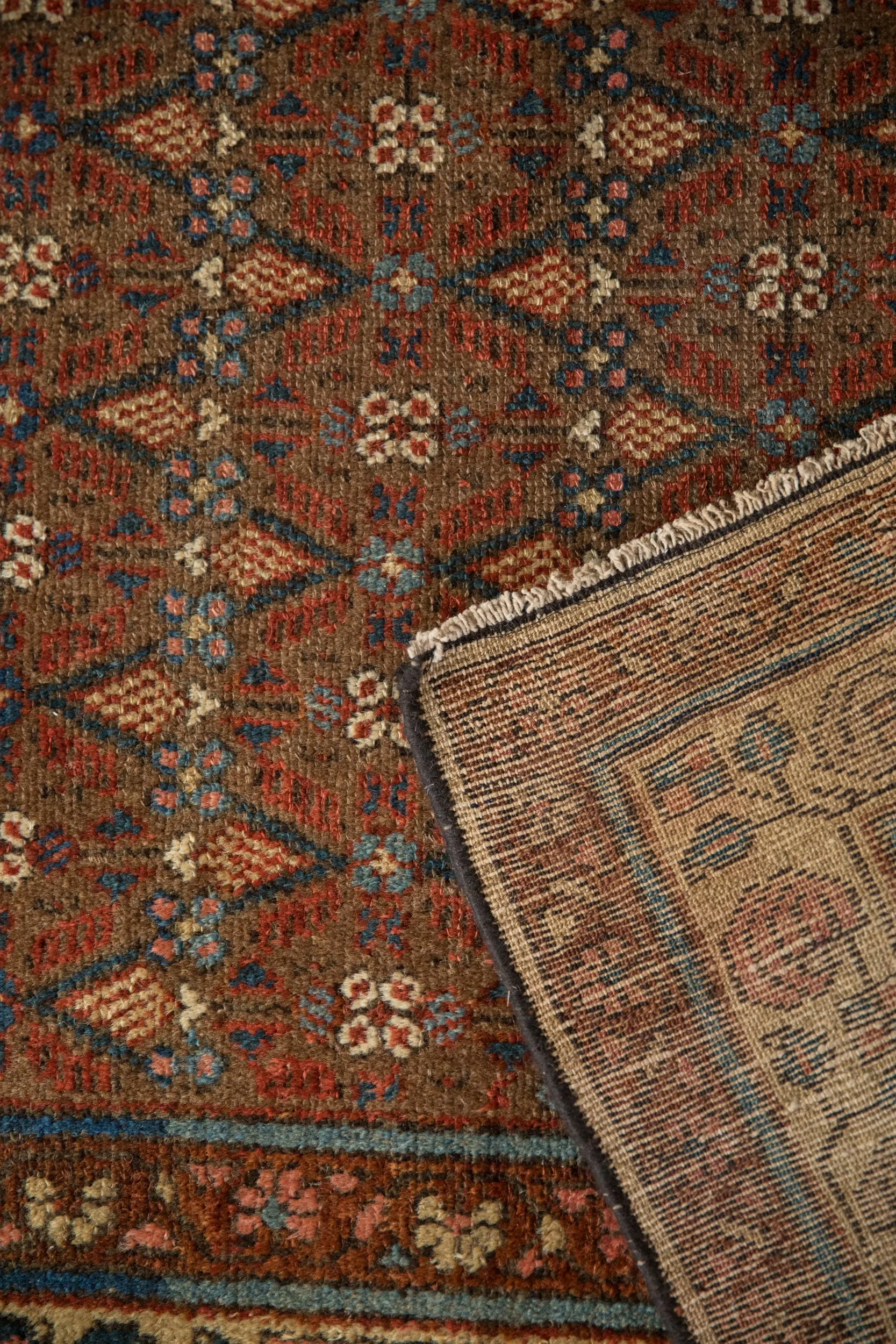 3.5x7.5 Vintage Kurdish Hamadan Rug Runner
