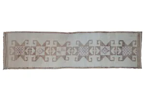 3x11.5 Vintage Distressed Kurd Rug Runner