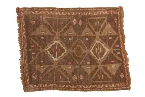 3x3.5 Vintage Distressed Kars Square Rug