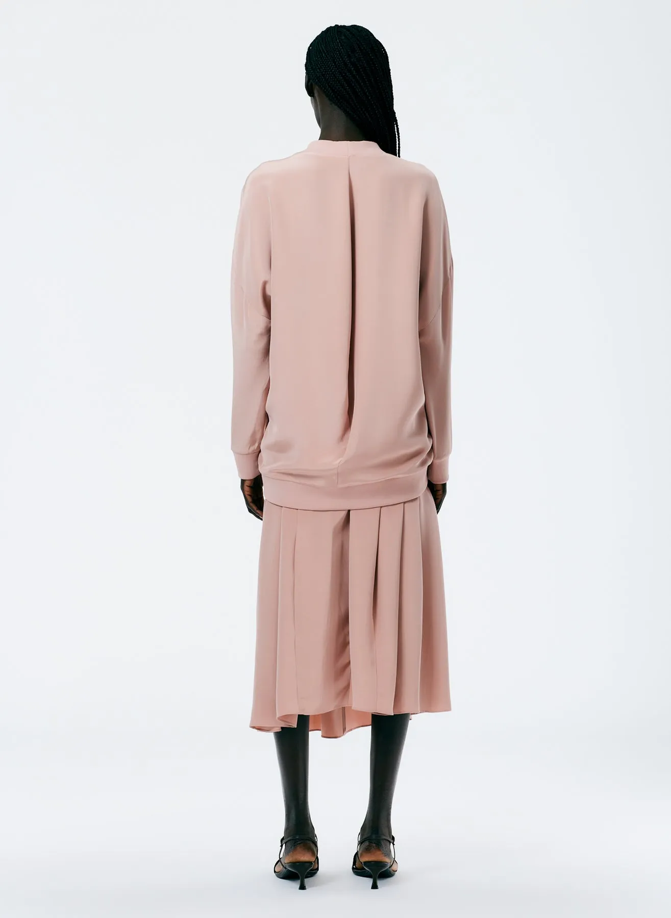 4-Ply Silk Cocoon Crewneck Sweatshirt