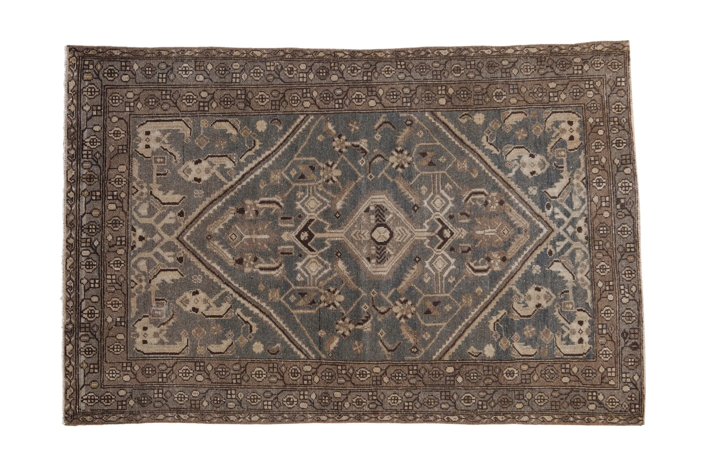 4x6 Vintage Distressed Hamadan Rug