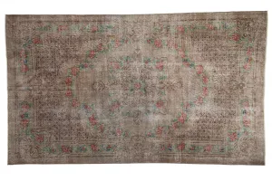 5.5x9.5 Vintage Distressed Overdyed Oushak Carpet