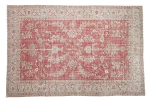 7x10.5 Vintage Distressed Oushak Carpet