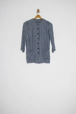 80’s CHECKERED LIGHT WEIGHT JACKET / MEDIUM