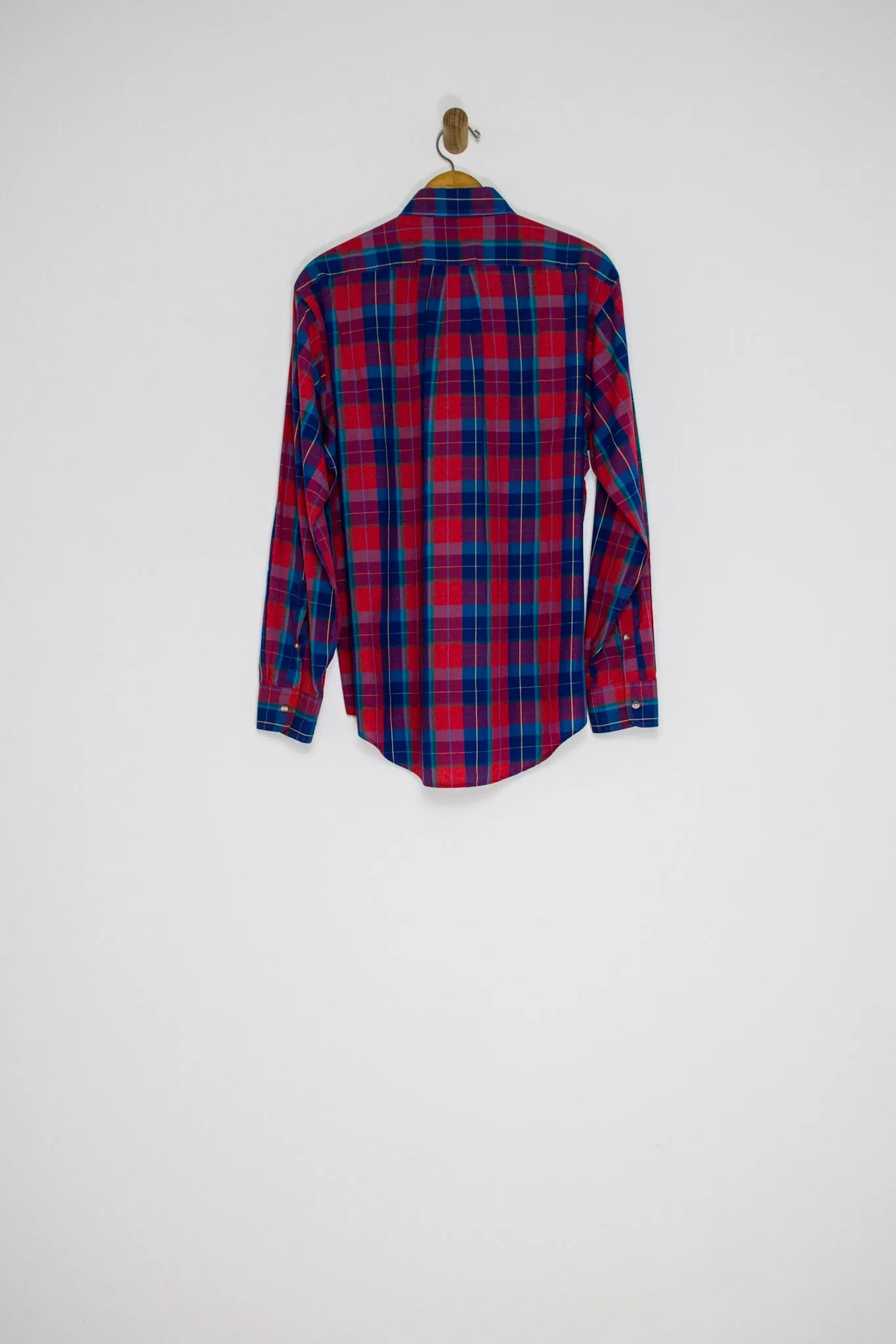 90's PLAID BUTTON UP / LARGE