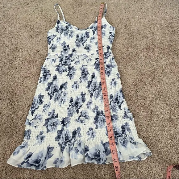 Abercrombie &amp; Fitch Best Dressed Guest Smocked Mini Dress Blue Floral Size Small