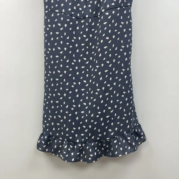 Abercrombie &amp; Fitch Dot Spaghetti Strap Scoopneck Mini Dress Boho Slate Blue XS