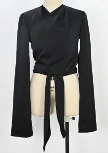 Aleeza Paris Black Silk Wrap Shirt