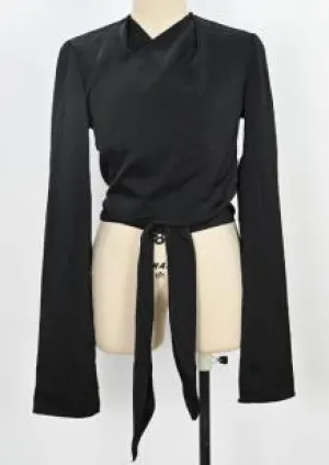 Aleeza Paris Black Silk Wrap Shirt