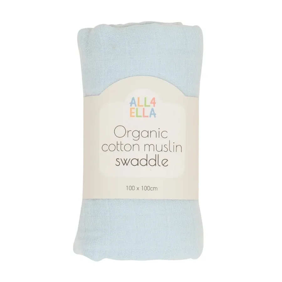 All4Ella Baby Blue Muslin Wrap