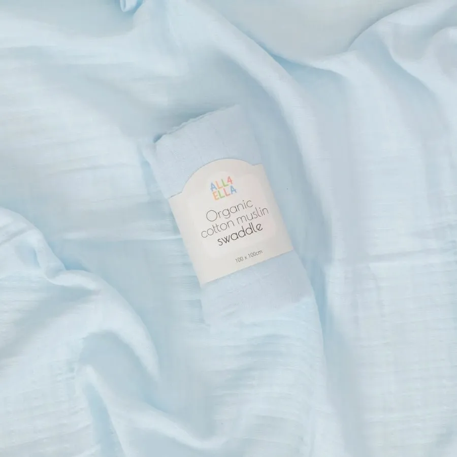 All4Ella Baby Blue Muslin Wrap
