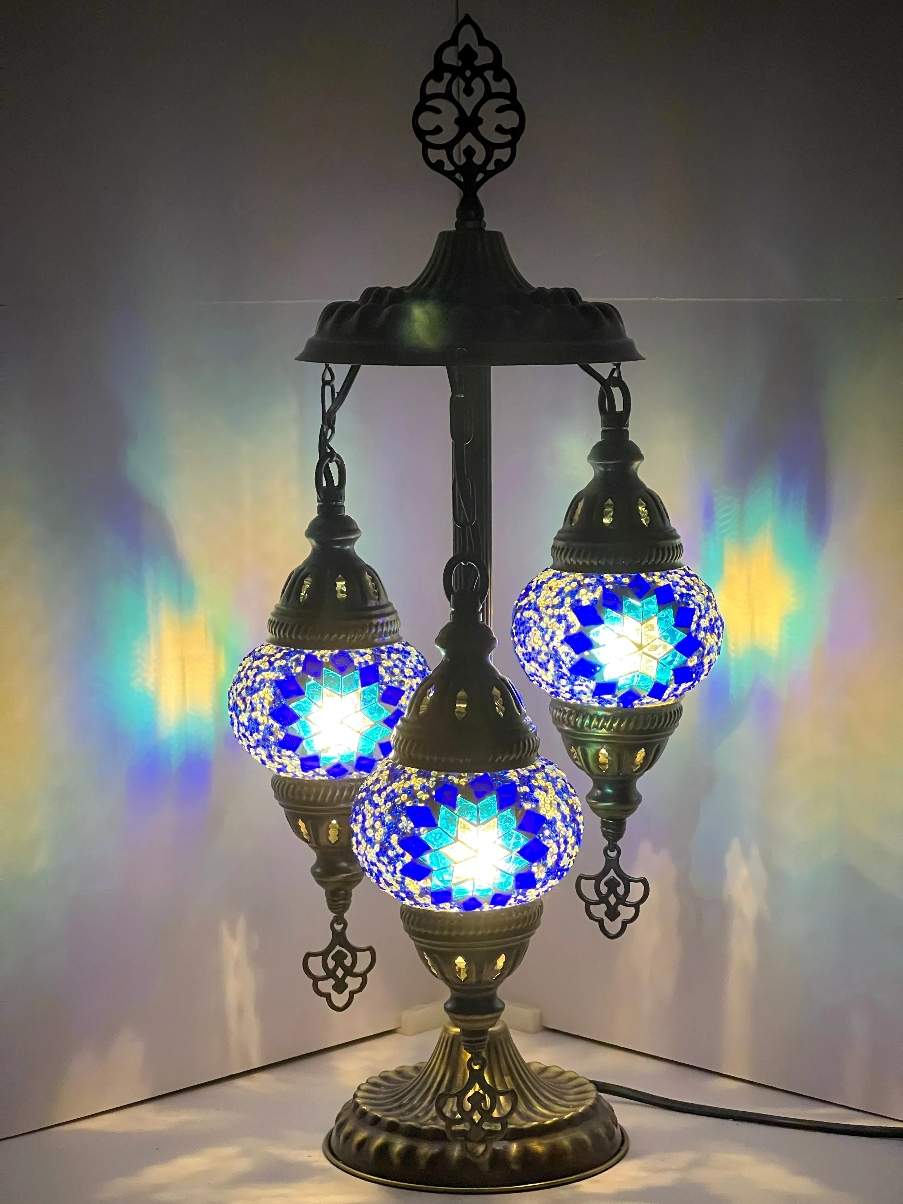 Anatole Boho Handcrafted 3 Tiered Mosaic Table Lamp