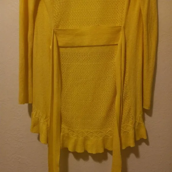 Anthro Sparrow Yellow Pointelle Cardigan
