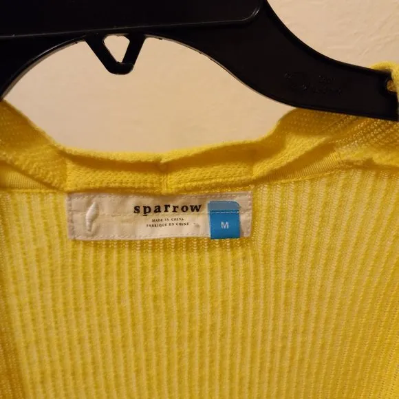 Anthro Sparrow Yellow Pointelle Cardigan