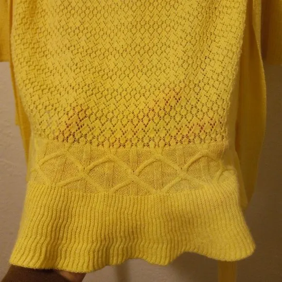 Anthro Sparrow Yellow Pointelle Cardigan