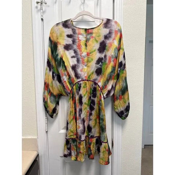 Anthropologie Bl^nk London Tereza Tiered Ruffle Mini Dress Size Med Petite
