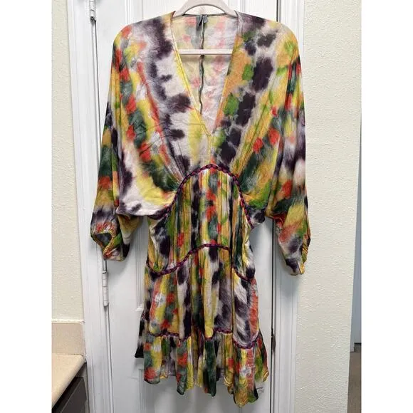 Anthropologie Bl^nk London Tereza Tiered Ruffle Mini Dress Size Med Petite