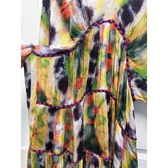 Anthropologie Bl^nk London Tereza Tiered Ruffle Mini Dress Size Med Petite